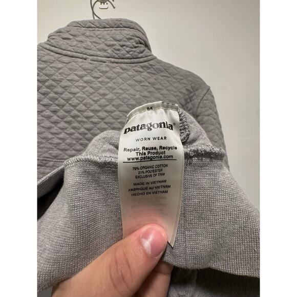 Patagonia Organic Cotton Quilt Snap-T Pullover Jacket Gray Women’s Size L NWOT - Picture 5 of 5